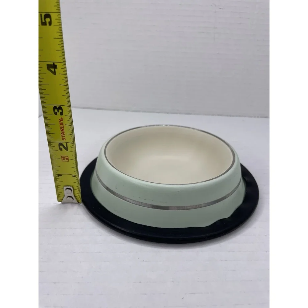 2pc Stainless Steel Non-Slip Rubber Bottom Small Dog Pet Food Water Bowl‎ Set